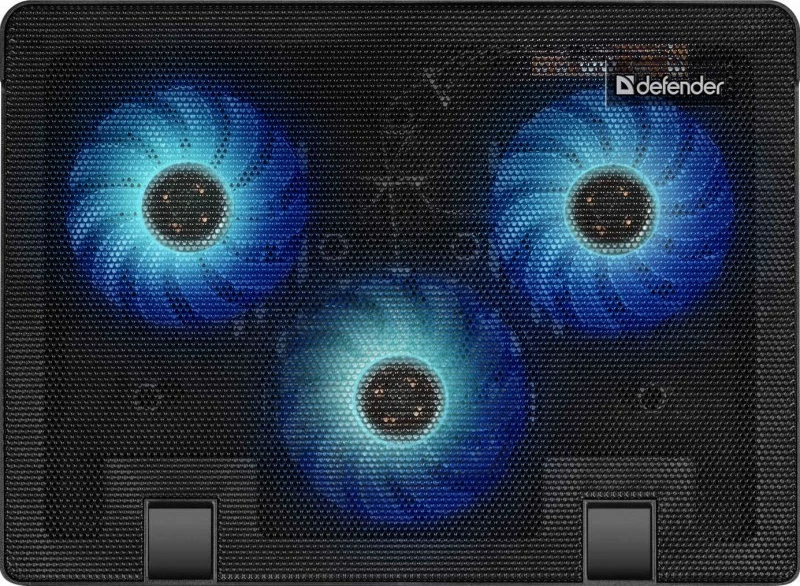 Hlajenje za prenosnik Defender NS-501, 15,6–17", kovina, 3 ventilatorji, USB, črn