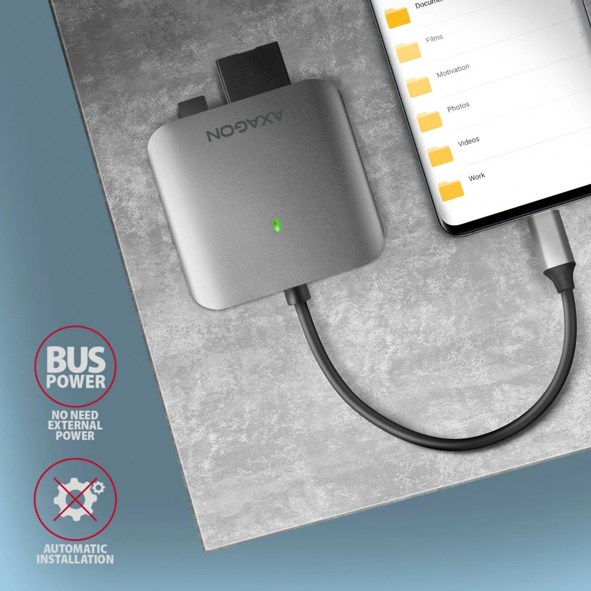 Bralnik kartic AXAGON CRE-S3C, USB-C, 3 reže, aluminij, siv Bralnik kartic AXAGON CRE-S3C, USB-C, 3 reže, aluminij, siv