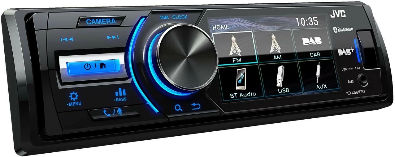 Avtoradio JVC KD-X561DBT, Bluetooth, USB, zaslon 3", črn/moder