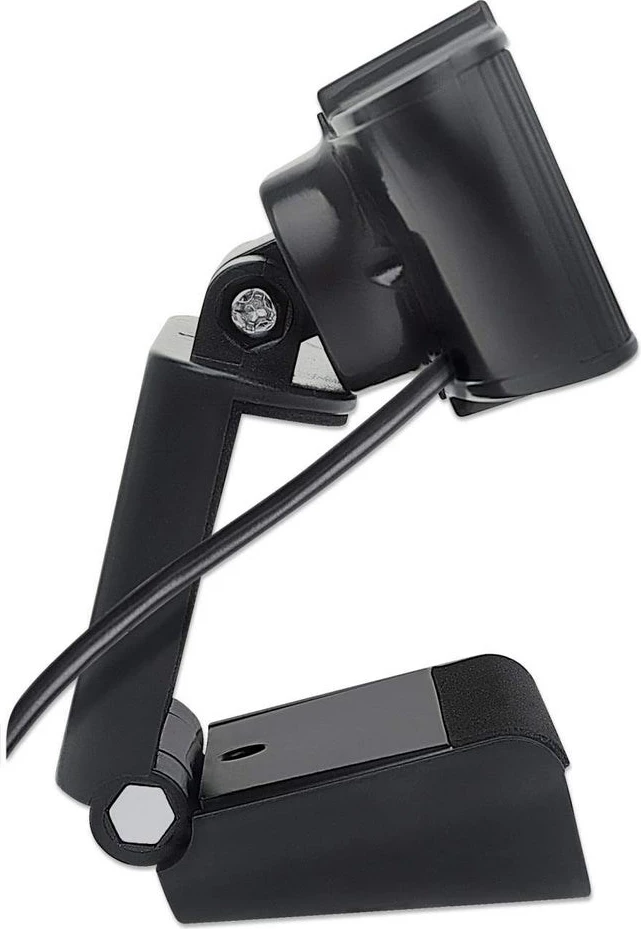 USB kamera, 2 MP, 1080p, z vgrajenim mikrofonom, črna — Manhattan