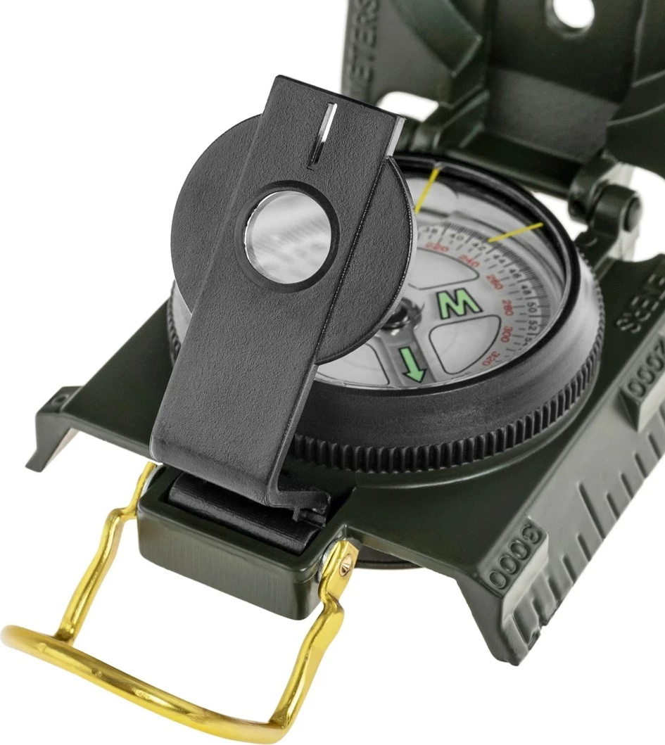 Kompas z osvetlitvijo Mil-Tec US, kovinski, olivno