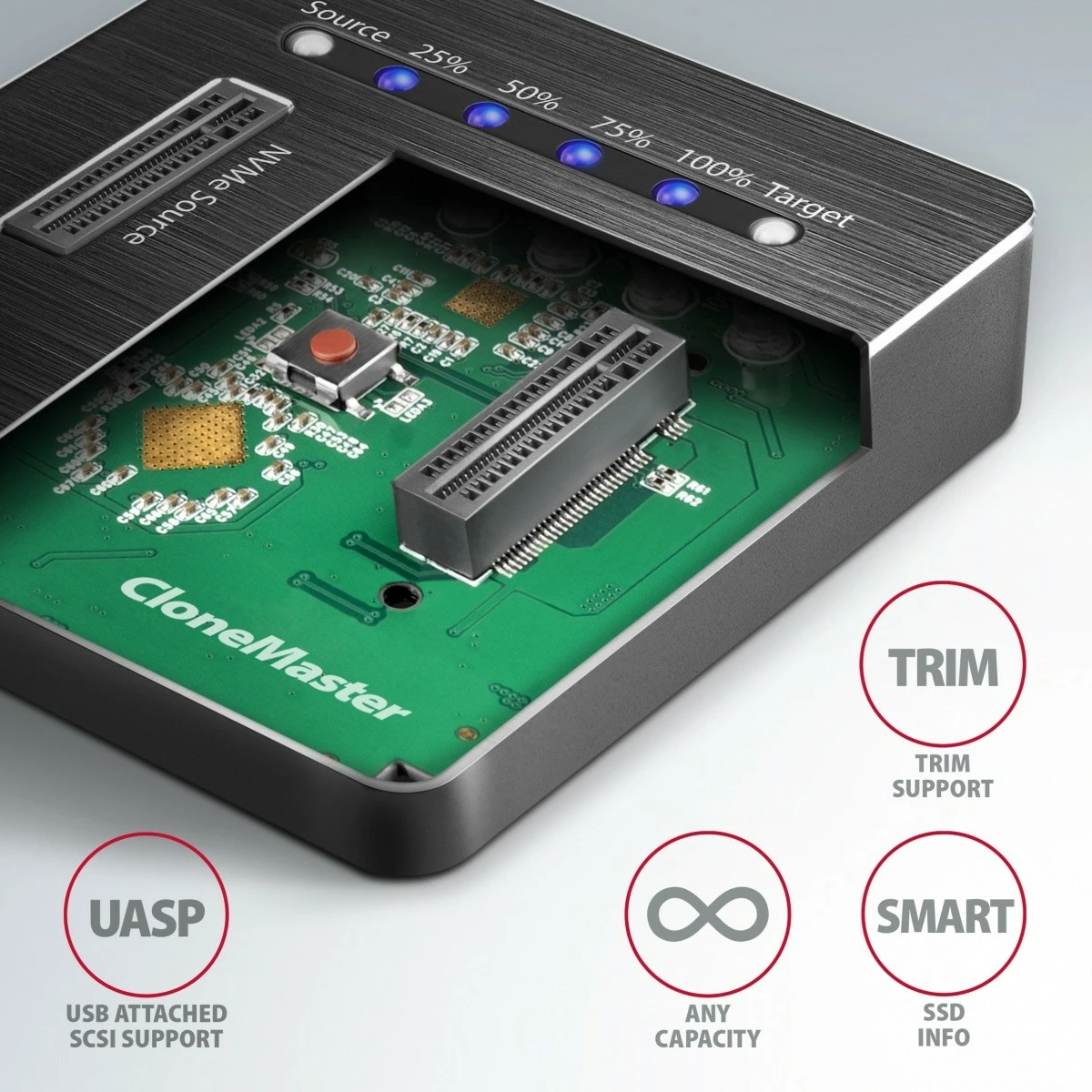Dokacijska postaja za 2x NVMe M.2 SSD, USB-C 3.2 Gen 2, črna, AXAGON ADSA-M2C Dokacijska postaja za 2x NVMe M.2 SSD, USB-C 3.2 Gen 2, črna, AXAGON ADSA-M2C