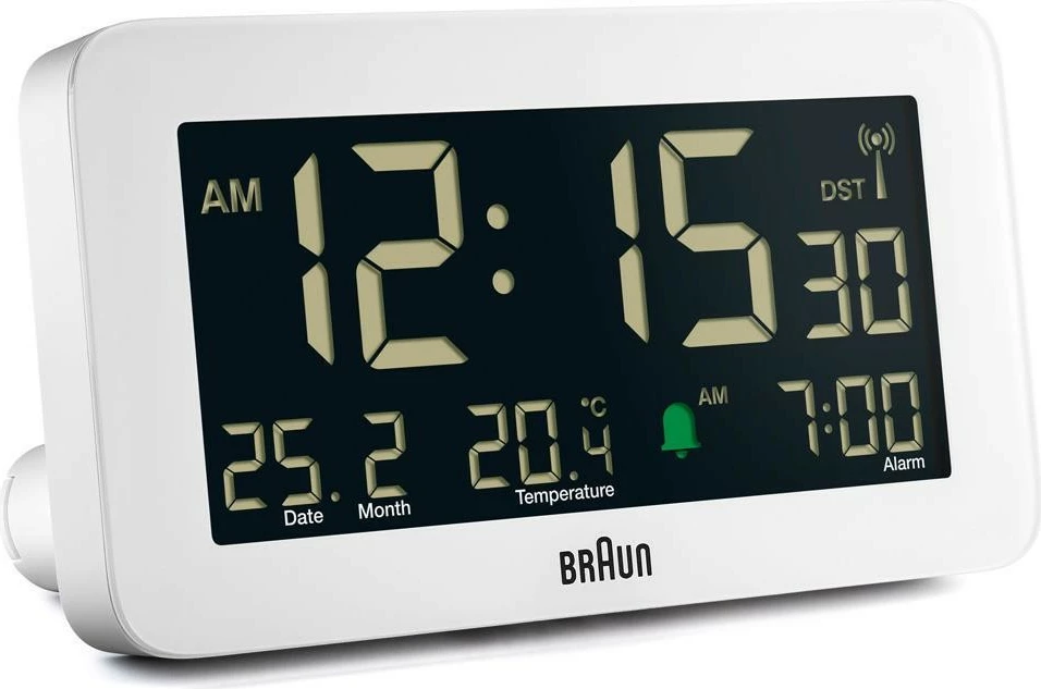 Digitalni alarm, Braun BC10, LCD zaslon, termometer, 12/24 h, bel