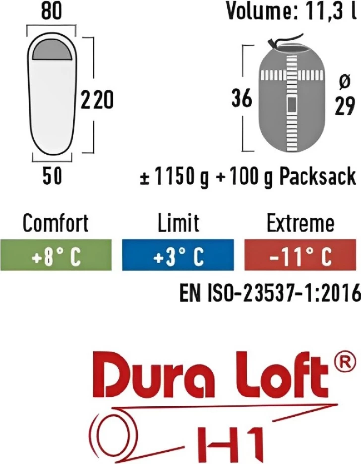 Spalna vreča za odrasle High Peak, zelena-rdeča