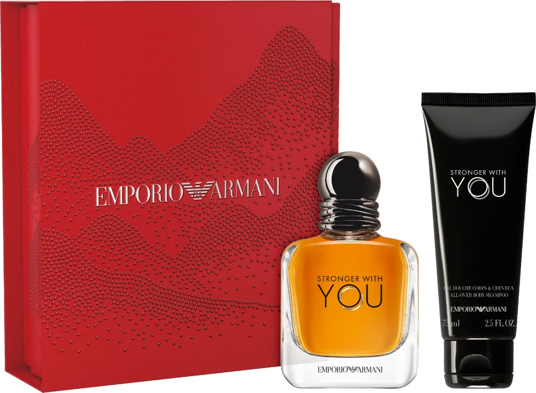 Eau de Toilette set Stronger With You, Giorgio Armani, 50 ml + gel za prhanje 75 ml