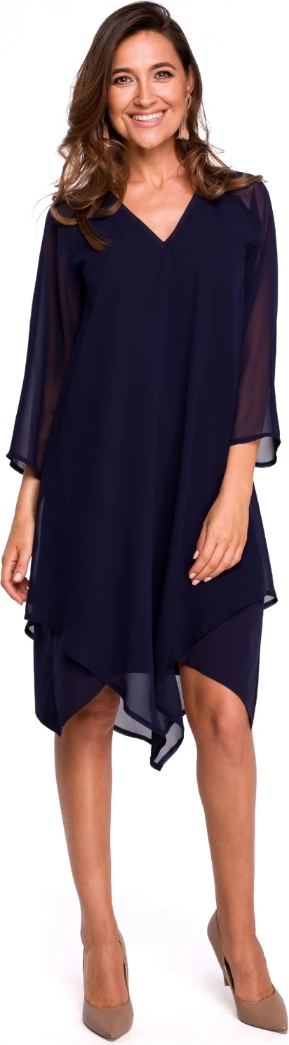 Koktajl obleka Stylove model 132589, temno modra
