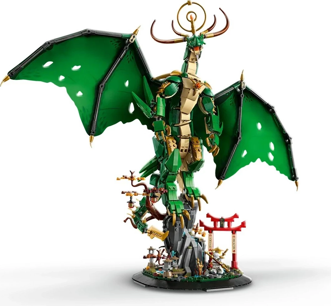 Set gradnje NINJAGO The Dragon Guardian 71847, z minifiguro, zelen