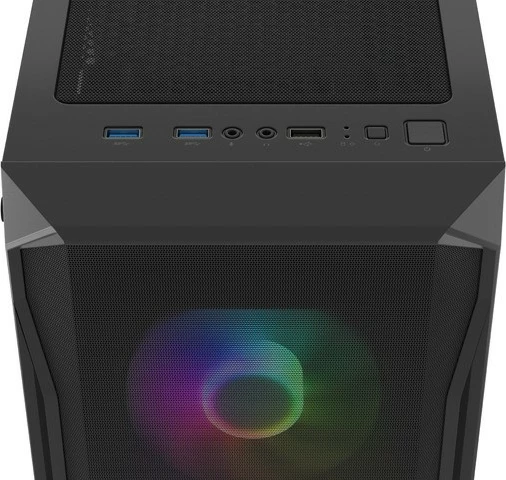 Računalniško ohišje Natec Fury Shobo SH4F RGB, Midi Tower, kaljeno steklo, 4 RGB ventilatorji, črno