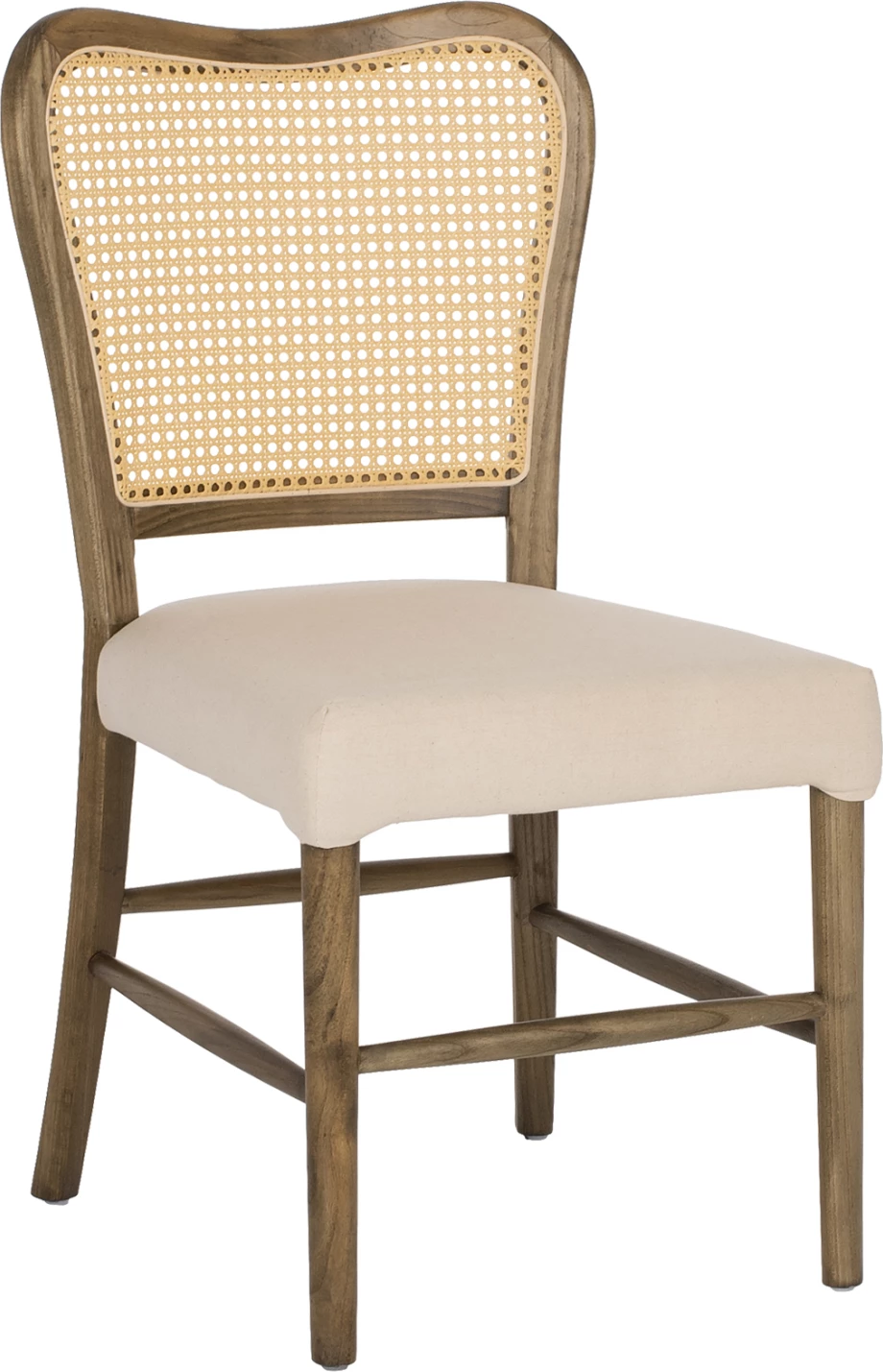 Stol iz lesa Toon z naslonom iz ratana in sedežem iz blaga FH9406.04 47x52x91.5Hcm