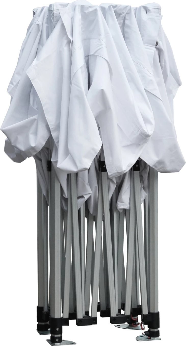 Trpežen zložljiv paviljon s stransko senco CRESSEN FH21098 iz aluminija v srebrni barvi - bel 3x4,5x3,4Hm