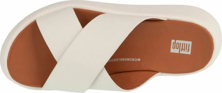 Sandali za ženske, FitFlop F-Mode Flatform FW5-477, beli