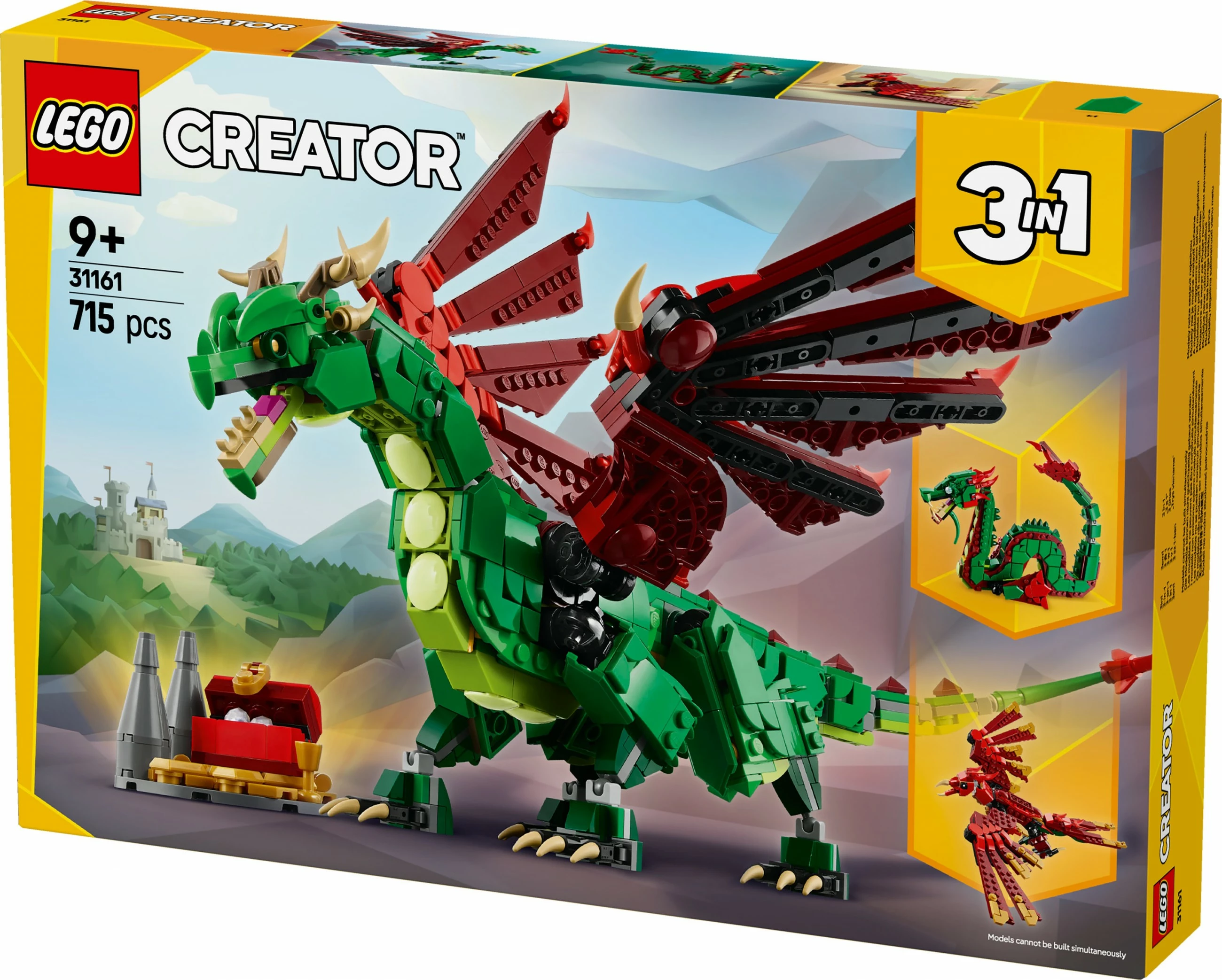 Zgradbeni set Zeleni zmaj LEGO Creator 31161, večbarven