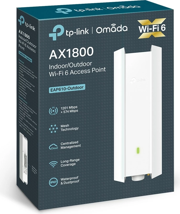 Brezžična dostopna točka TP-LINK EAP610-Outdoor, AX1800, WiFi 6, bela