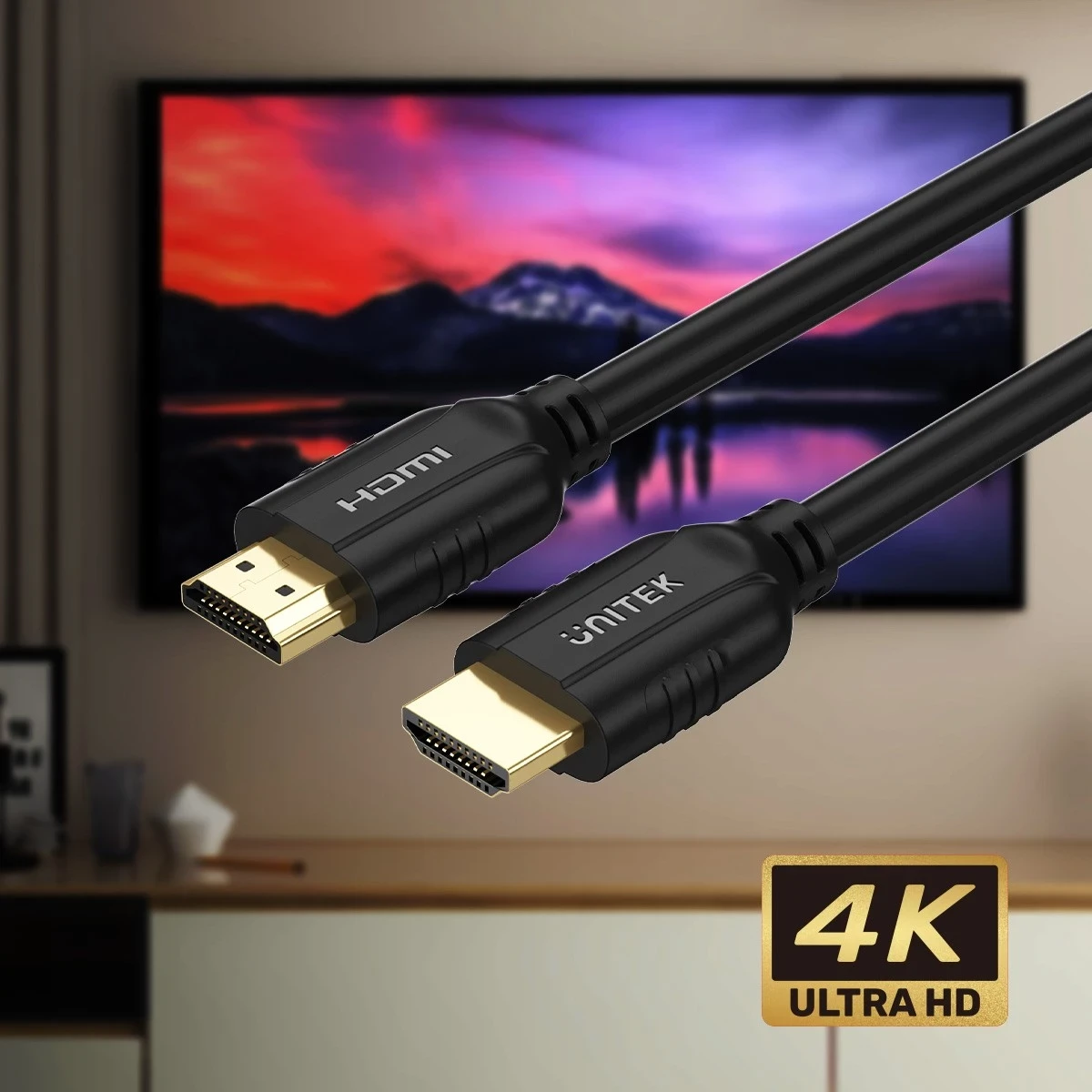 HDMI kabel Unitek 2.0, 4K 60Hz, 15 m, črn