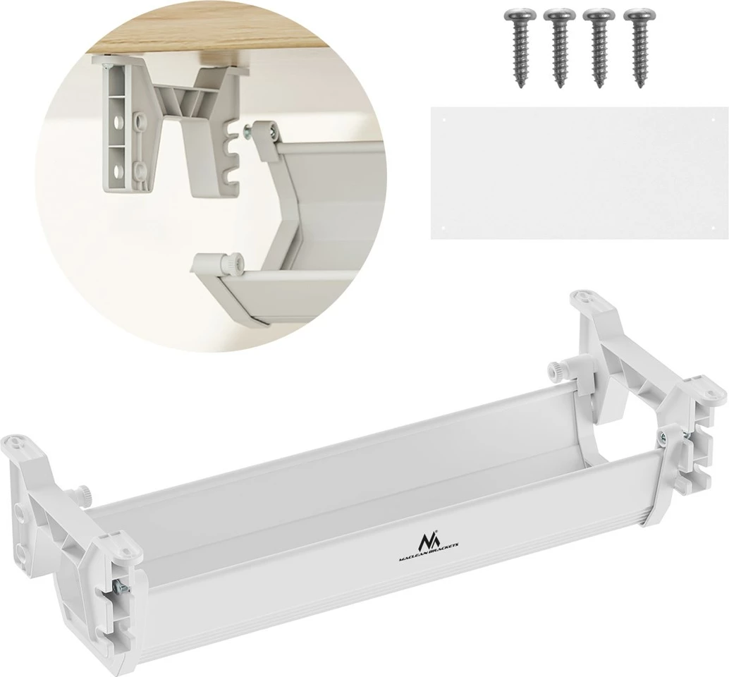 Organizator kablov pod mizo Maclean MC-106 W, bel