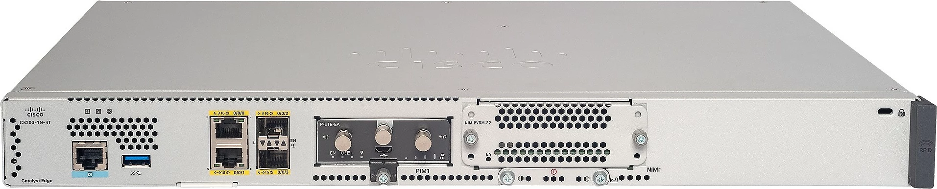 Napredni usmerjevalnik Cisco Catalyst 8200, 4 Gigabit Ethernet vrata, siv