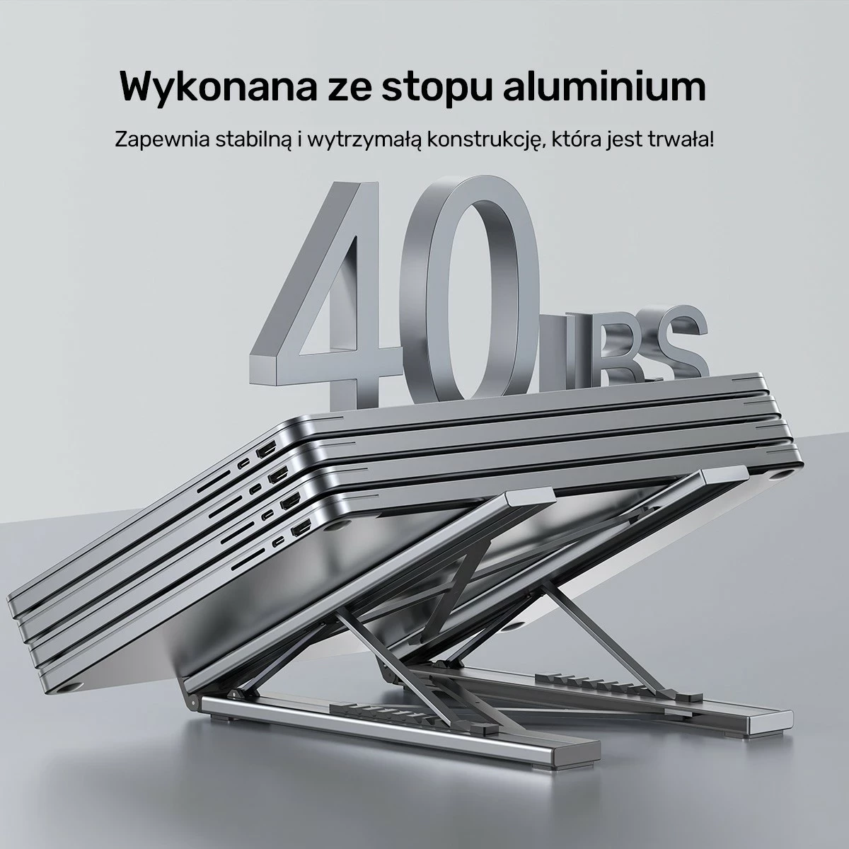 Nastavljivo stojalo za prenosnik z vgrajenim hubom HDMI/PD/SD, Unitek, srebrno