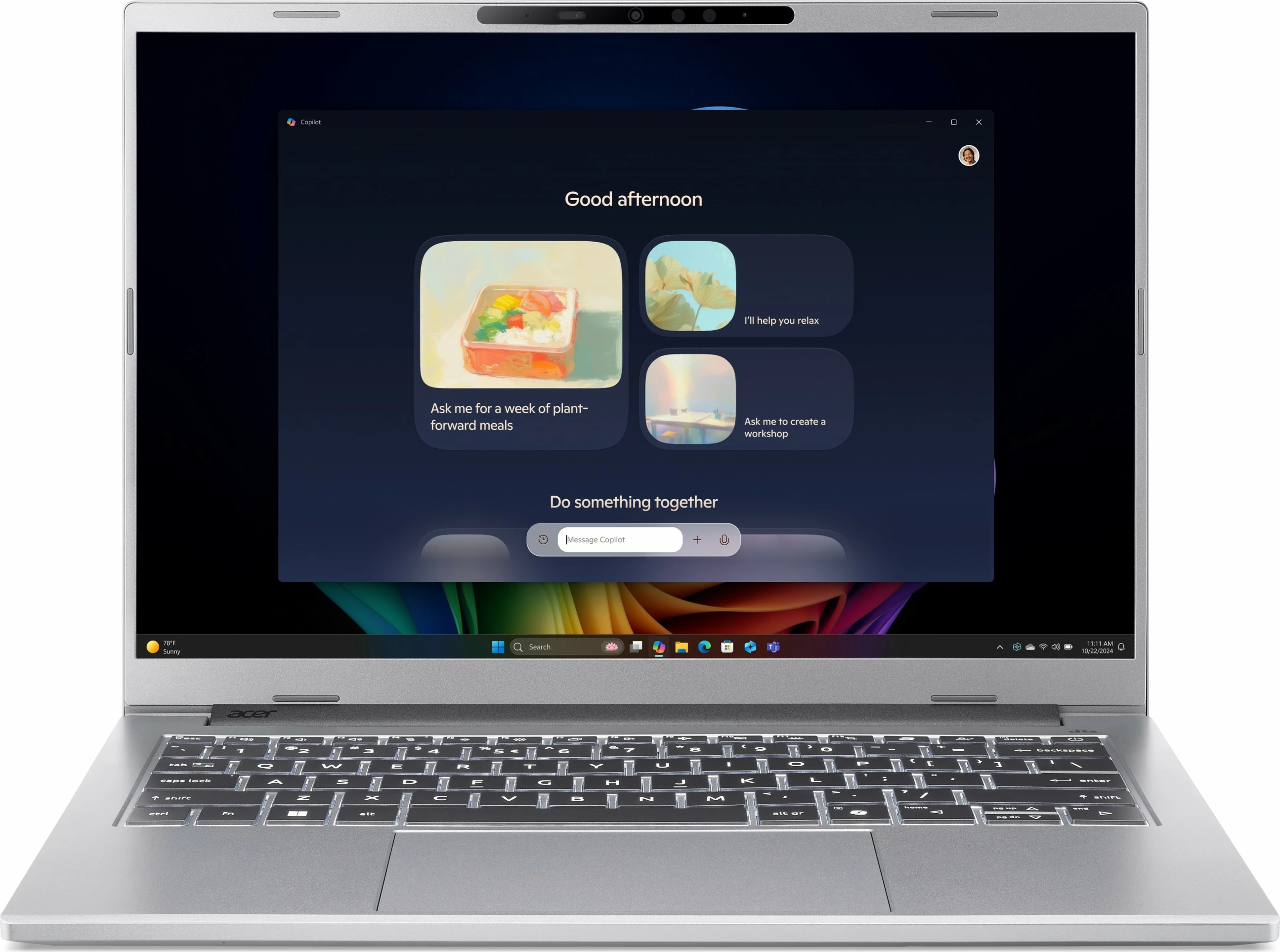 Prenosnik Acer Aspire 14 AI OLED A14-61M-R63L, Ryzen AI 7 350, 32GB/1TB, 14", srebrn