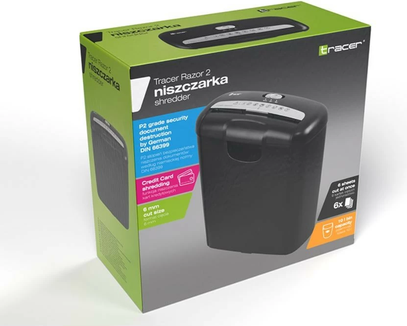 Razrezovalnik dokumentov Tracer Razor 2, 10 L, črn