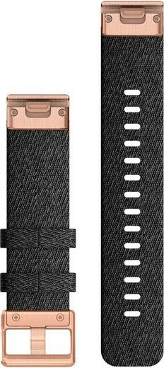 Najlonski pašček QuickFit 20, 20 mm, Garmin, črno/rožnato zlato