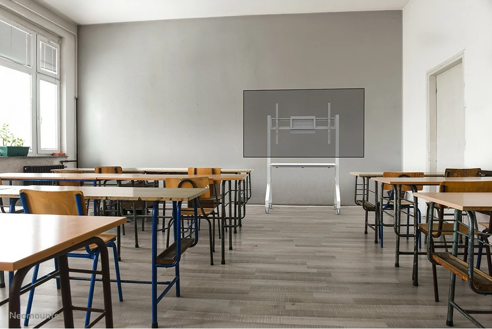 Mobilna multimedijska voziček za TV 55-86", Neomounts FL50-525WH1, jeklo, bel, nastavljiva višina Mobilna multimedijska voziček za TV 55-86", Neomounts FL50-525WH1, jeklo, bel, nastavljiva višina