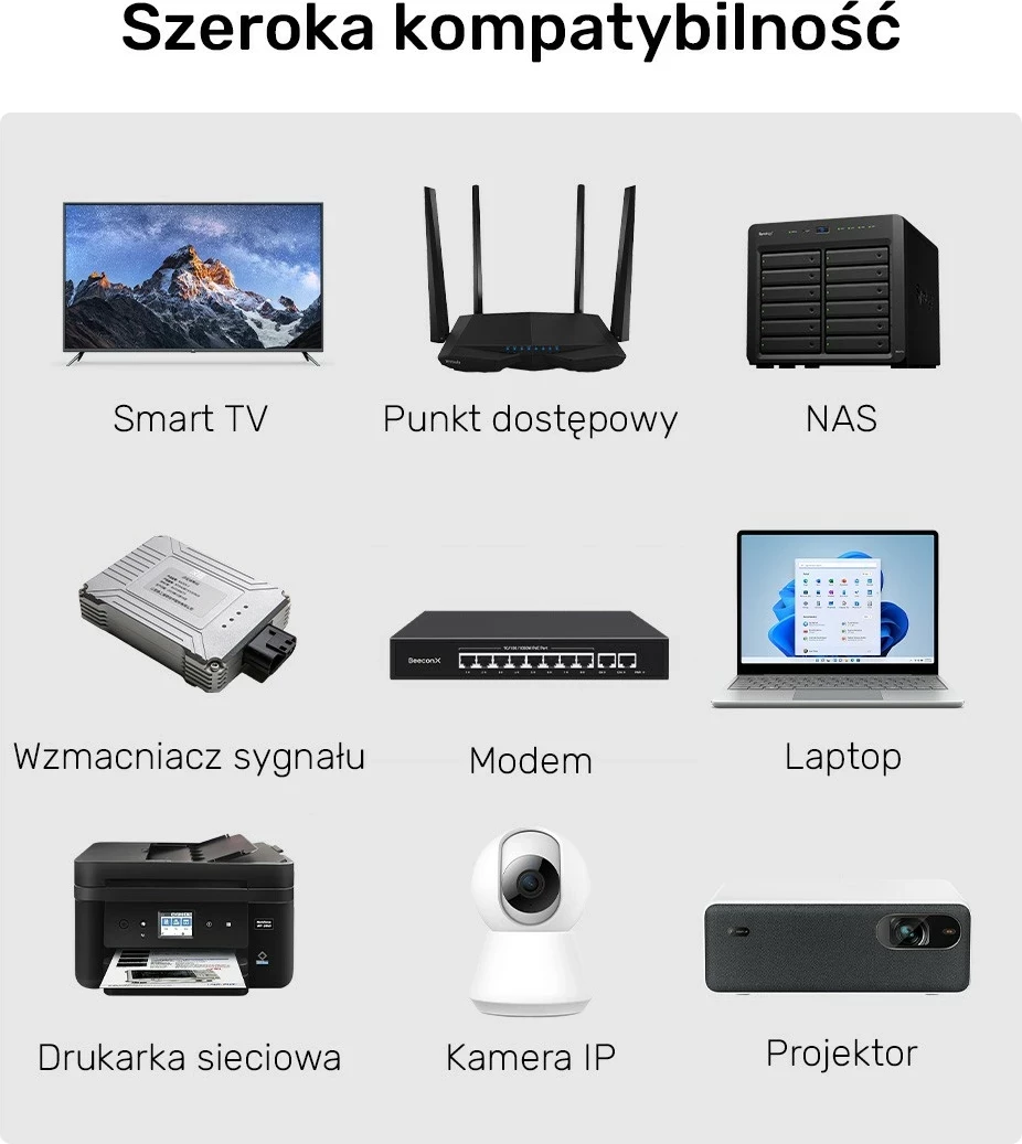 Ethernet kabel Unitek RJ-45 LAN, patchcord kategorija 8, 15 m, črn