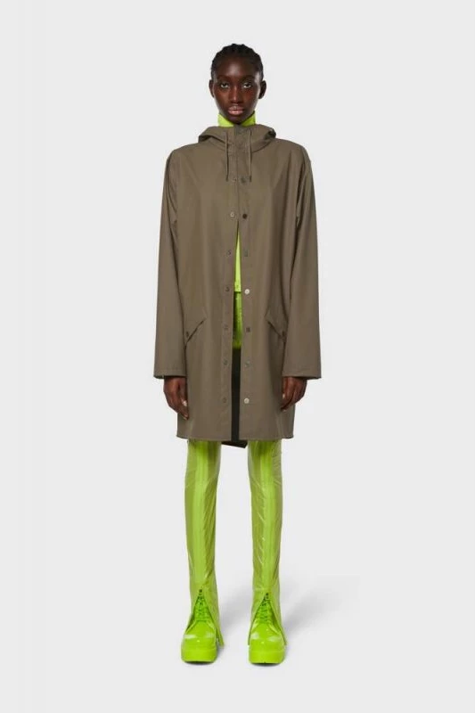 Dolga nepremočljiva jakna Rains, kava