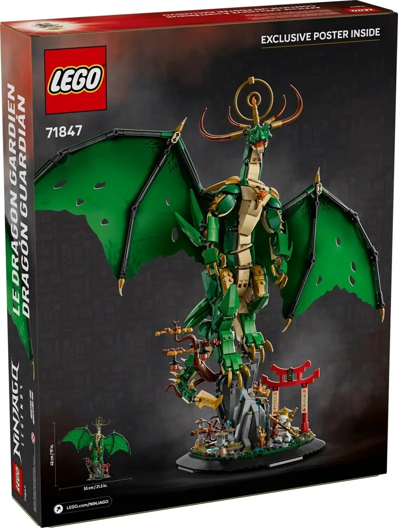 Set gradnje NINJAGO The Dragon Guardian 71847, z minifiguro, zelen