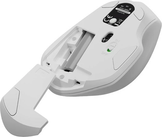 Brezžični maus, Natec Siskin 2, 1600 DPI, Bluetooth 5.0 + 2.4 GHz, bel