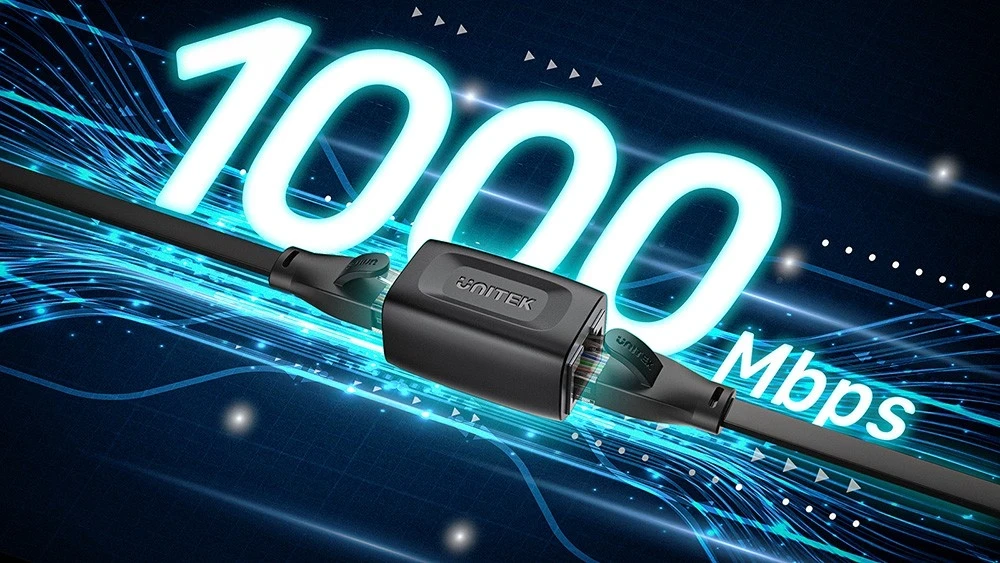 Povezovalec RJ45 (F) - RJ45 (F) Cat.6, 1 Gbps, črn (Unitek)