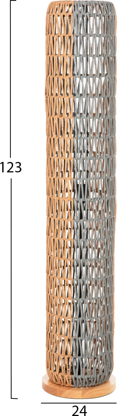 Samostoječa svetilka FH4356 kovinsko-papirnata vrvica v bež-pistacija zeleni Φ23Χ123Hcm