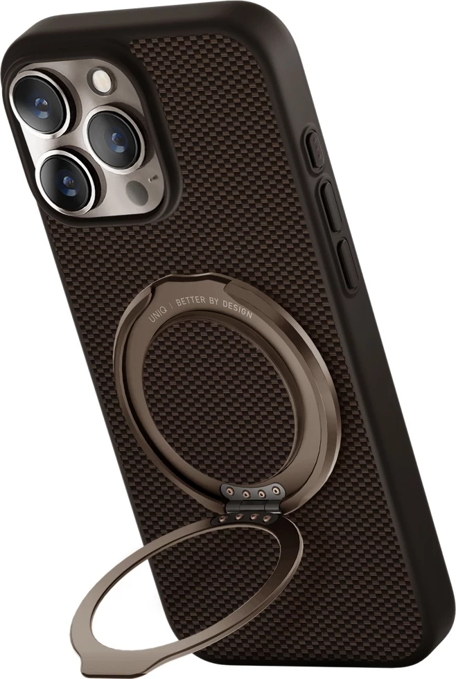 Ovitek za telefon UNIQ Keva Air Magclick Charging GripFit za iPhone 16 Pro Max, rjav