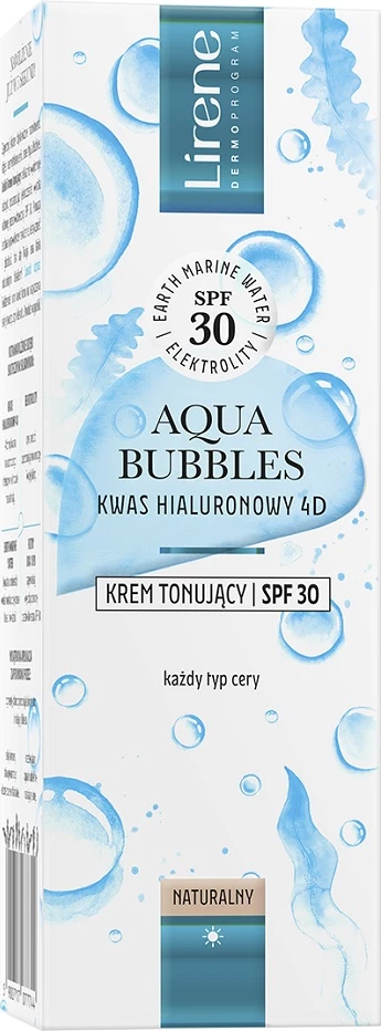 Tonirna krema za ženske Aqua Bubbles Lirene SPF30, 30 ml