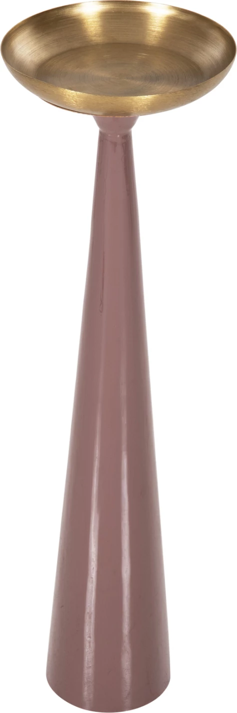 Svečnik (stebrič) GUNTUR FH4244.06 kovinski v svetlo koralno-zlati barvi Φ20,5x68Hcm