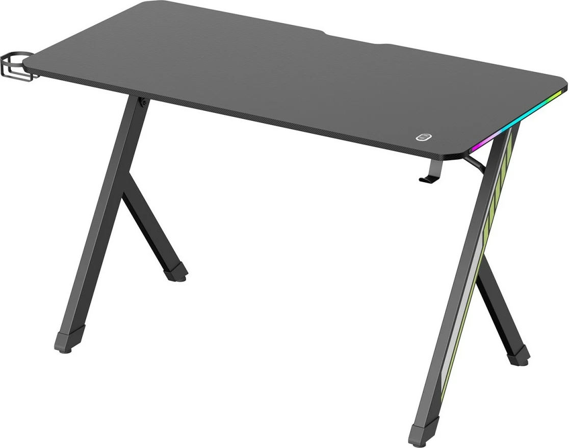 Gaming miza 120x60 cm, LED RGB, Maclean NanoRS RS102, črna