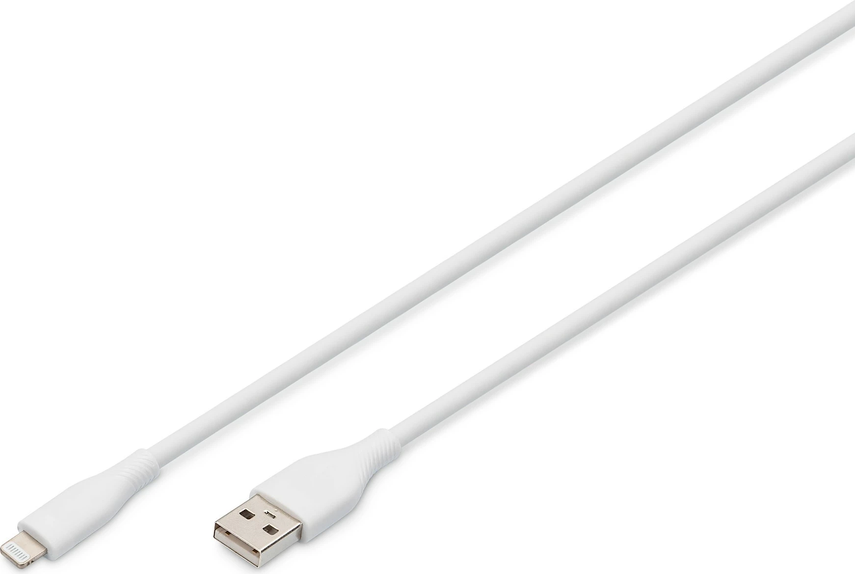 USB Lightning kabel, 1 m, silikon, bel — Digitus