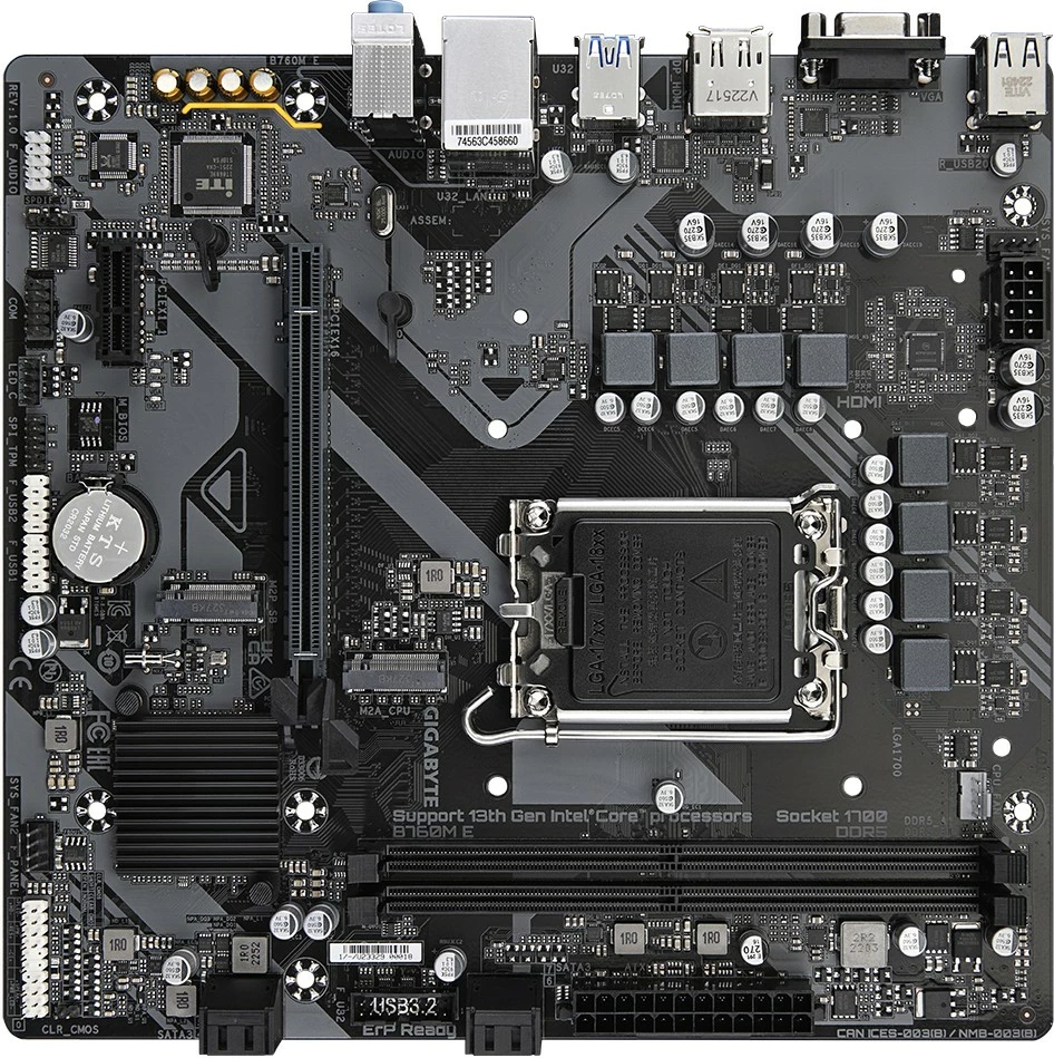 Plošča amë Gigabyte B760M E, Socket 1700, micro ATX