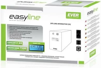 Naprava za neprekinjeno napajanje 850 VA, 480 W, črna - EVER EASYLINE 850 AVR USB