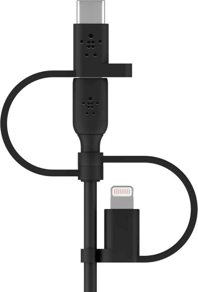 Kabel za polnjenje Belkin BOOST CHARGE, 1 m, USB A z USB C/Micro-USB B/Lightning, črn