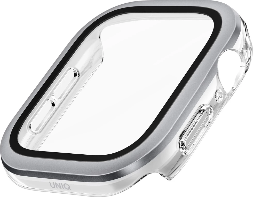 Zaščita za Apple Watch 10, 46 mm UNIQ Voute, kaljeno steklo, srebrna