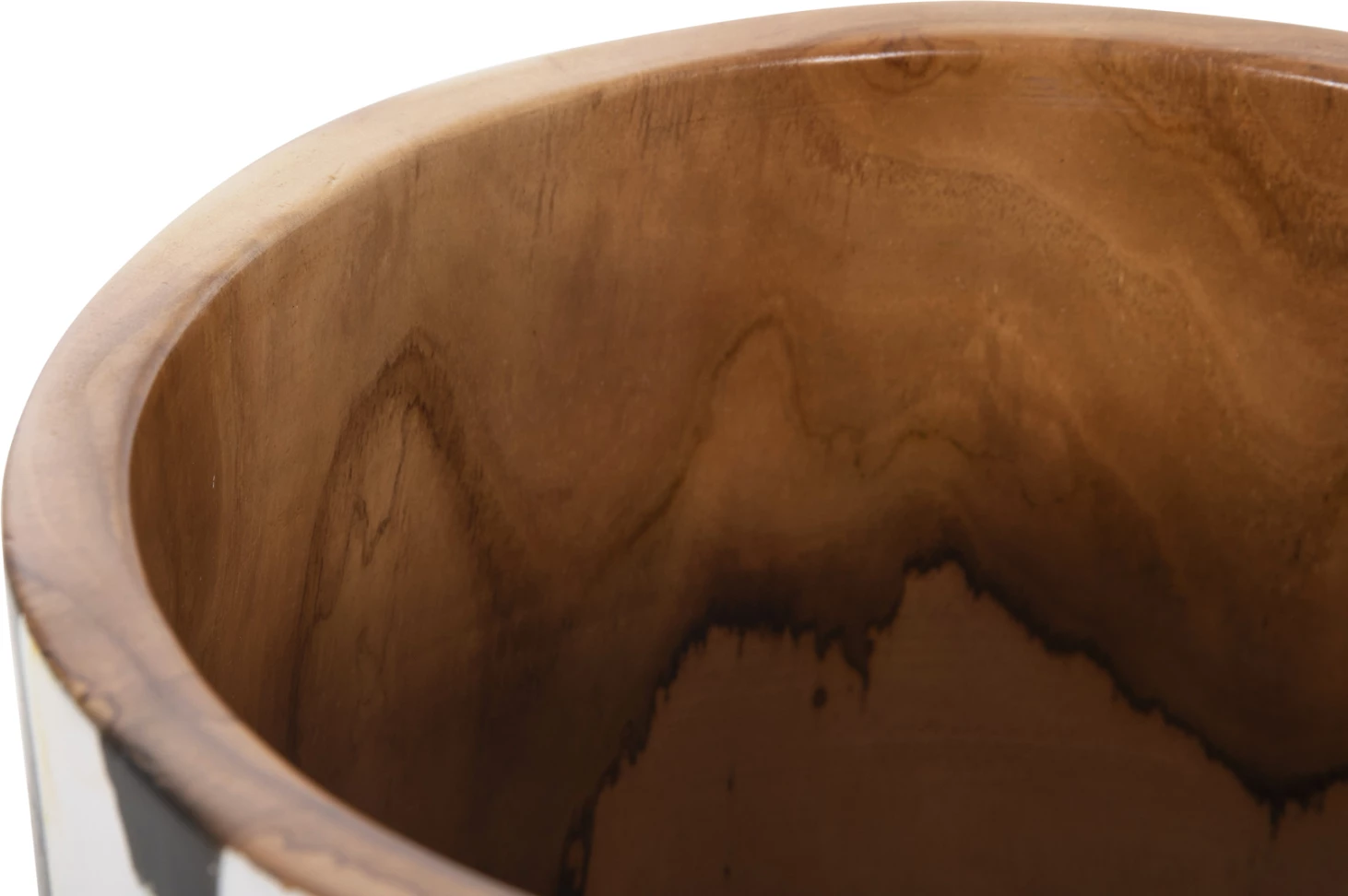 Namizna dekoracija vaza cilindrična iz tikovine Φ26x26Hcm.FH7727