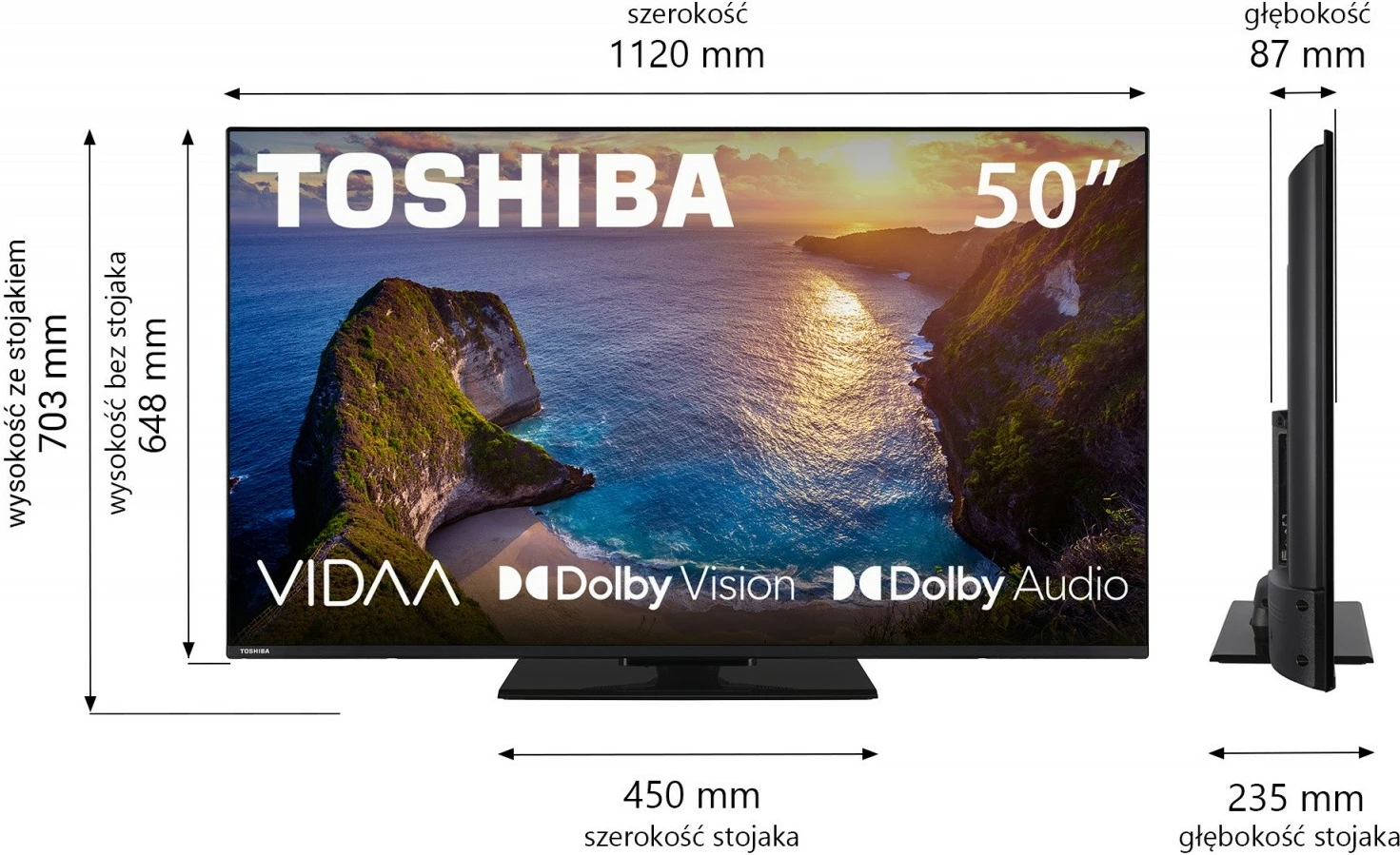 LED televizor 50-palčni, Ultra HD 4K, Smart TV, črn Toshiba 50UV3463DG