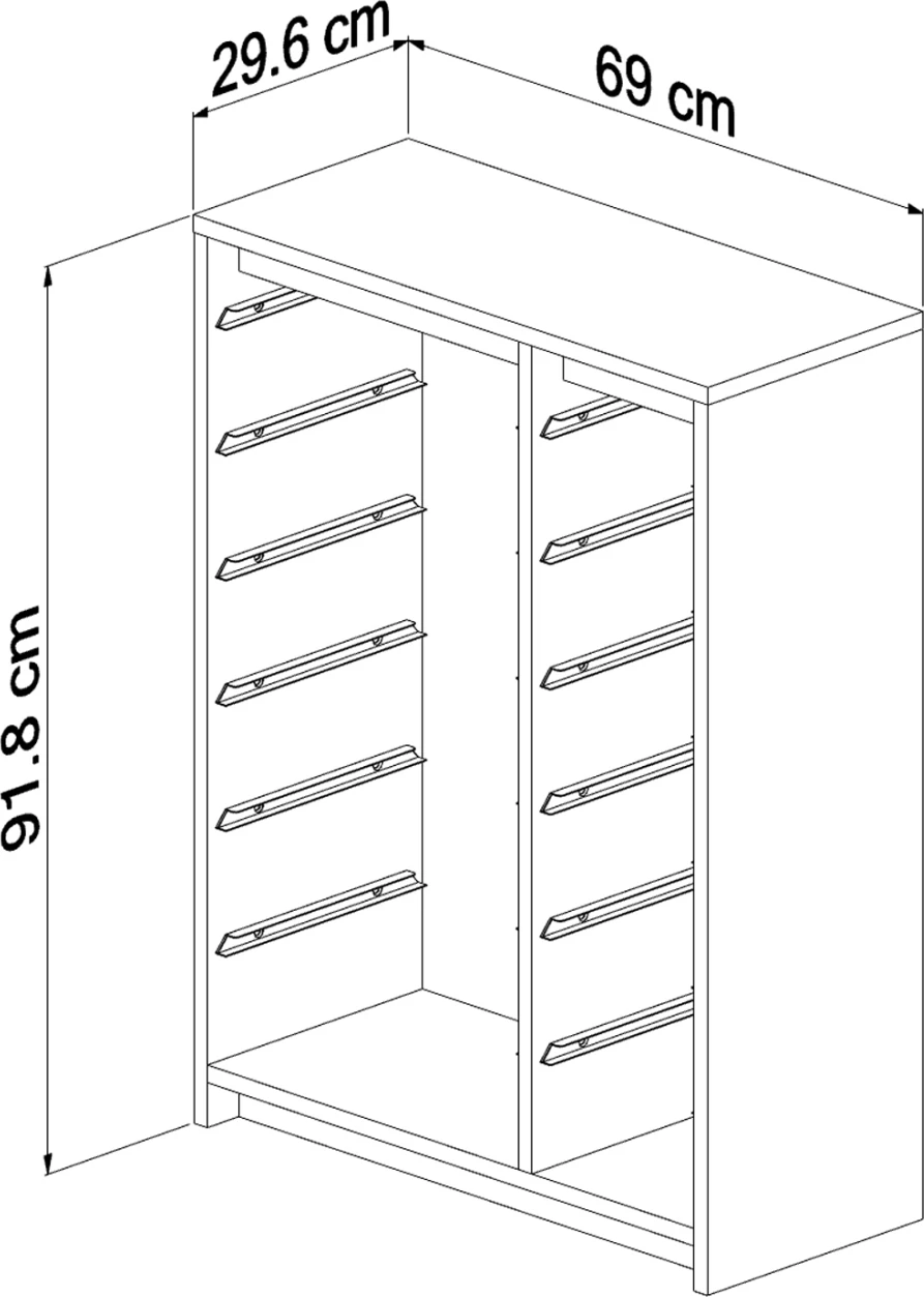 Komoda SANI FH18200.03 melamin v sonama-beli barvi P.E. predali 69x29,6x91,8H cm