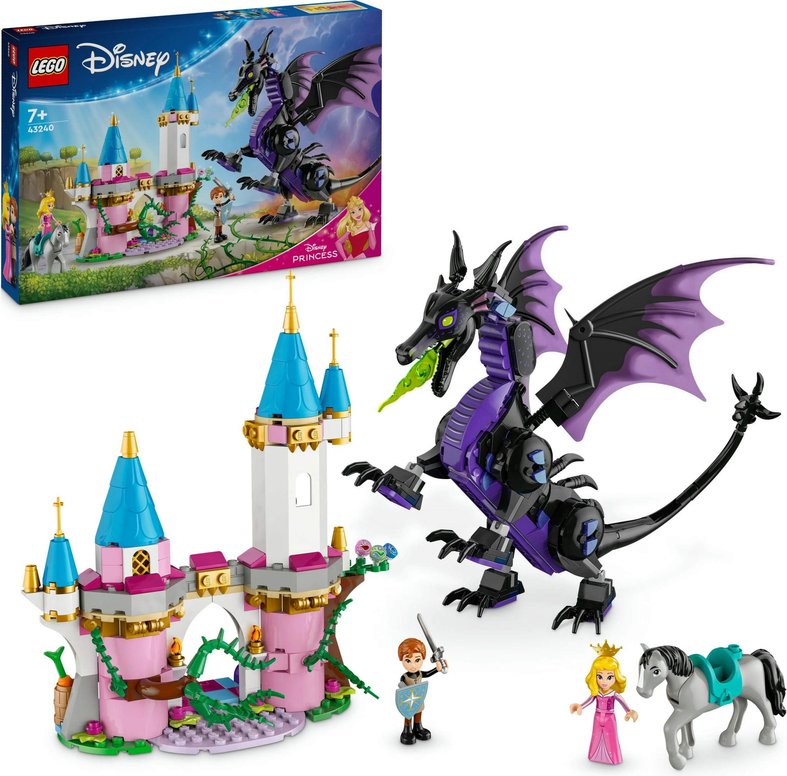 Set gradnje Disney Princess Malefiz kot zmaj LEGO 43240, večbarven