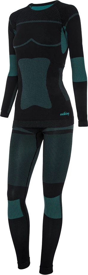 Termoaktivno spodnje perilo za ženske Viking, črno-zelena