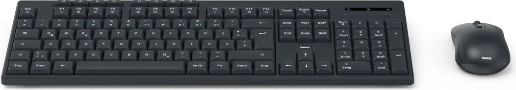 Brezžični komplet tipkovnice in miške Hama WKM-200, QWERTY, črn