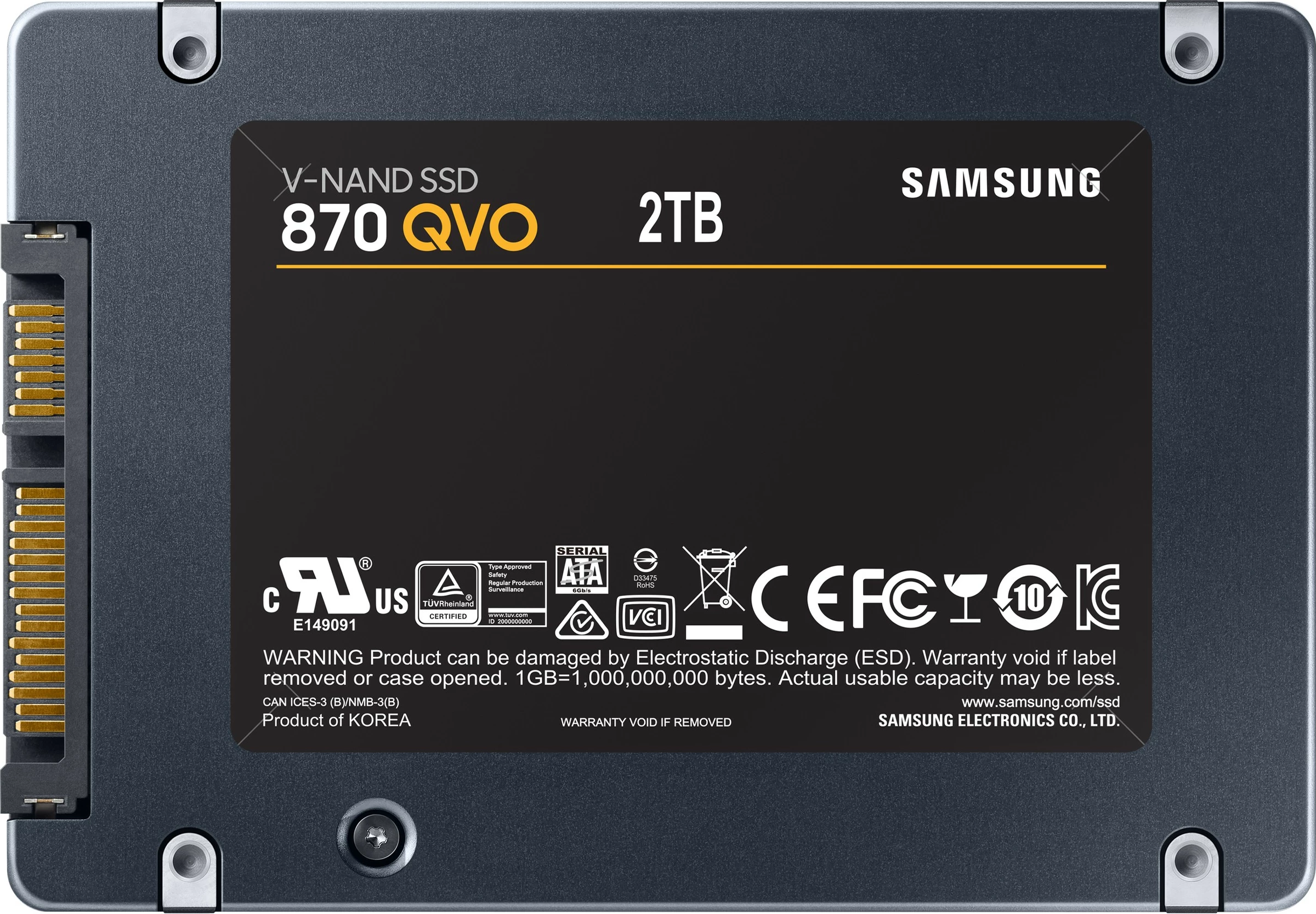 SSD 2 TB, 2,5", 560 MB/s, 6 Gbit/s Samsung 870 QVO