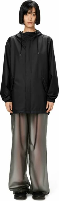 Dežni plašč Fishtail Rains, črn