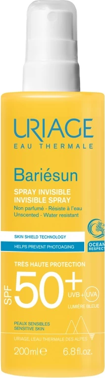 Sprej za sončenje brez dišav, Uriage Bariesun Invisible, SPF50+, 200 ml