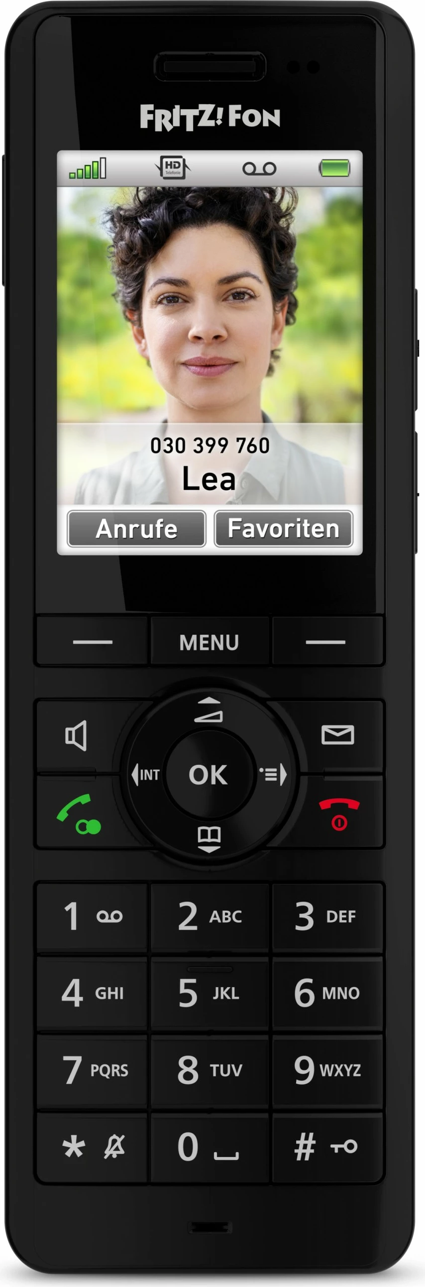 DECT telefon z brezžičnim nosilcem, 300 stikov, črn, AVM FRITZ!Fon X6